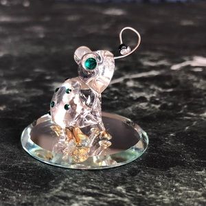 Vintage 1998 Glass Baron Handblown Glass Frog Catching A Fly